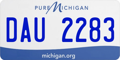 MI license plate DAU2283