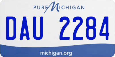 MI license plate DAU2284
