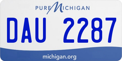 MI license plate DAU2287