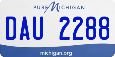 MI license plate DAU2288