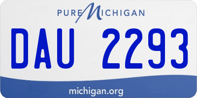 MI license plate DAU2293