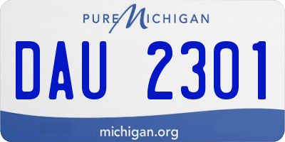 MI license plate DAU2301