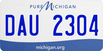 MI license plate DAU2304