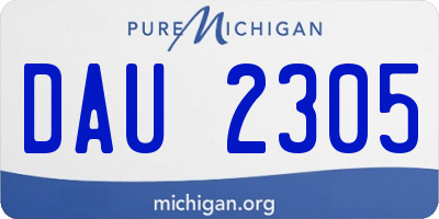 MI license plate DAU2305