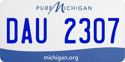 MI license plate DAU2307