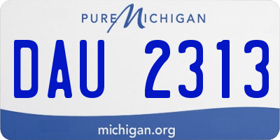 MI license plate DAU2313