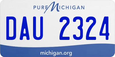 MI license plate DAU2324