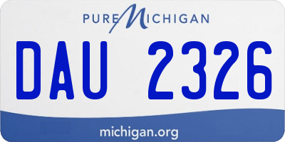 MI license plate DAU2326