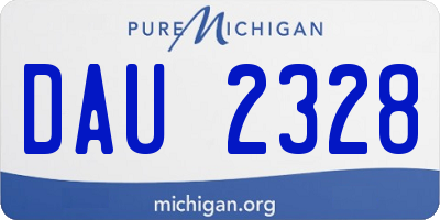 MI license plate DAU2328