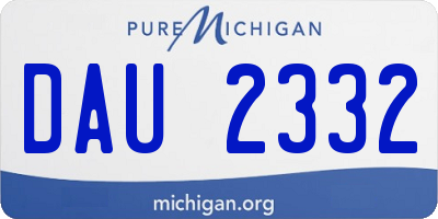 MI license plate DAU2332