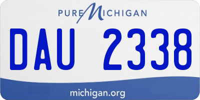 MI license plate DAU2338