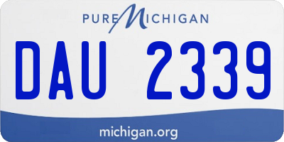 MI license plate DAU2339