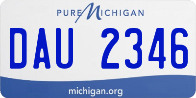 MI license plate DAU2346