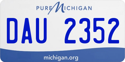 MI license plate DAU2352