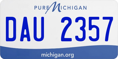 MI license plate DAU2357