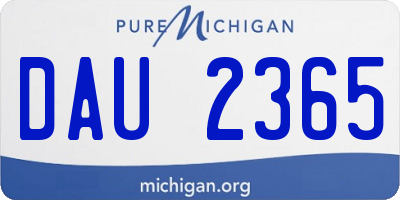 MI license plate DAU2365