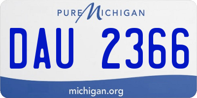 MI license plate DAU2366