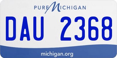 MI license plate DAU2368