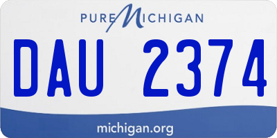 MI license plate DAU2374