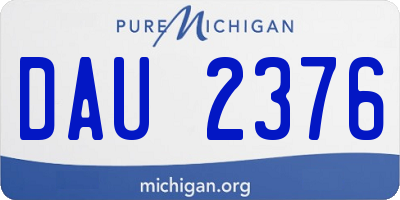 MI license plate DAU2376