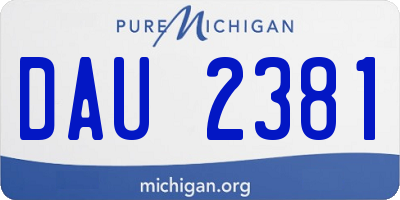 MI license plate DAU2381