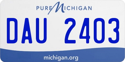 MI license plate DAU2403