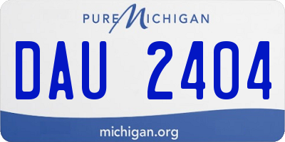MI license plate DAU2404