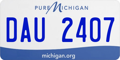 MI license plate DAU2407