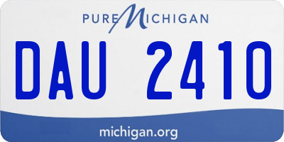 MI license plate DAU2410