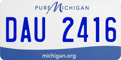 MI license plate DAU2416