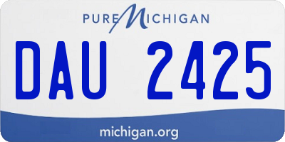 MI license plate DAU2425
