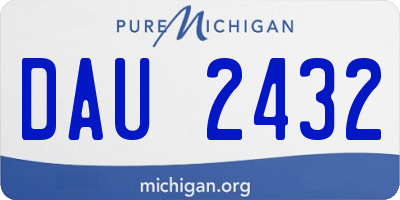 MI license plate DAU2432