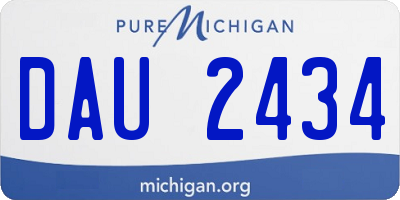 MI license plate DAU2434
