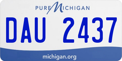 MI license plate DAU2437