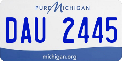 MI license plate DAU2445