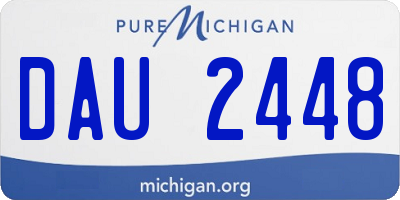 MI license plate DAU2448