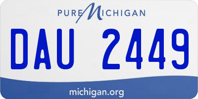 MI license plate DAU2449