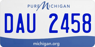 MI license plate DAU2458