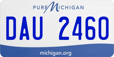 MI license plate DAU2460