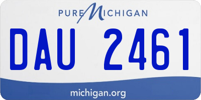 MI license plate DAU2461