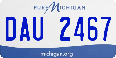 MI license plate DAU2467