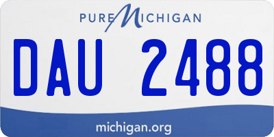 MI license plate DAU2488