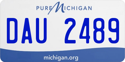 MI license plate DAU2489