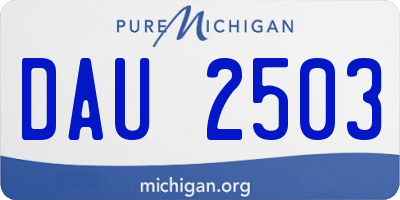 MI license plate DAU2503