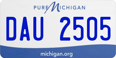 MI license plate DAU2505