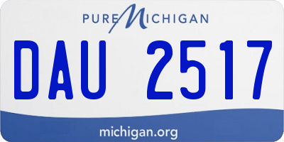 MI license plate DAU2517