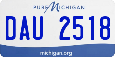 MI license plate DAU2518