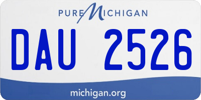 MI license plate DAU2526