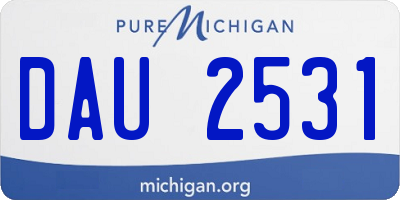 MI license plate DAU2531