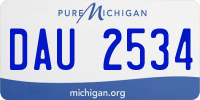 MI license plate DAU2534